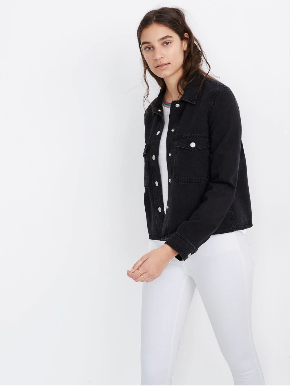 Madewell Black Washed Denim Jacket - Women